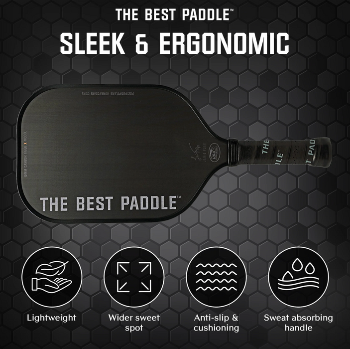 THE BEST PADDLE Carbon Fiber X Elongated Handle Pickleball Paddle